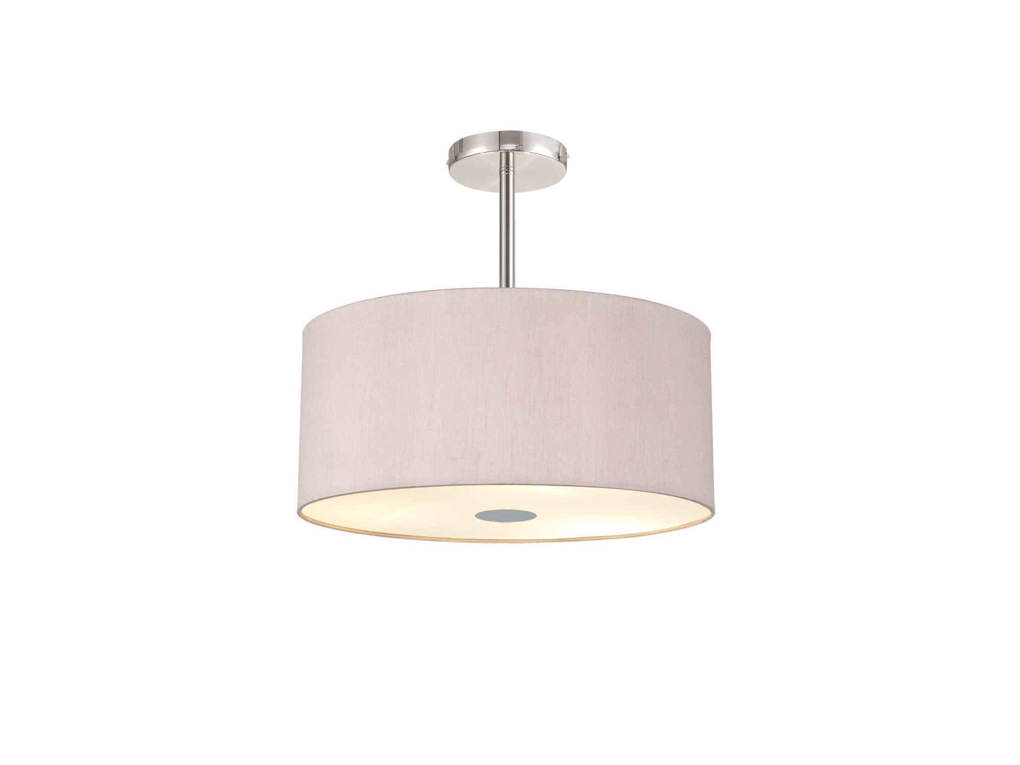 Baymont 40cm Semi Flush 5 Light Polished Chrome, Taupe/Halo Gold, Frosted Diffuser